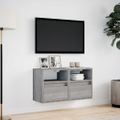 vidaXL TV nástenné skrinky s LED svetlami 2 ks sivé sonoma 41x31x45 cm
