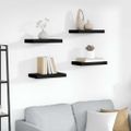 vidaXL Plávajúce nástenné police 4 ks, čierne 40x23,5x3,8 cm, MDF