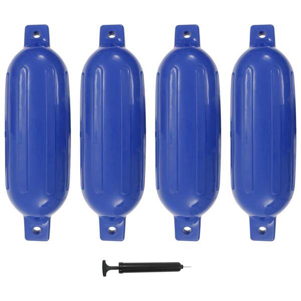 vidaXL Lodný nárazník 4 ks, modrý 58,5x16,5 cm, PVC