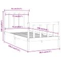 vidaXL Posteľný rám čierny drevený masív 75x190cm malé jednolôžko