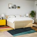 vidaXL Posteľný rám boxspring s matracom krémový 180x200 cm látka