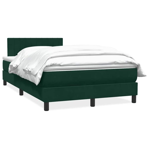 vidaXL Posteľný rám boxsping s matracom tmavozelený 120x210 cm zamat