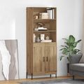 vidaXL Highboard Remeselný dub 69,5 x 32,5 x 180 cm Kompozitné drevo