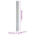 vidaXL Záhradné plotové stĺpiky 10 ks strieborné 220 cm pozinkov. oceľ