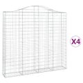 vidaXL Oblúkové gabiónové koše 4ks 200x30x180/200cm pozinkované železo