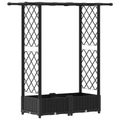 vidaXL Vyvýšený záhon s mriežkou a strechou Čierna 122,5 x 40 x 121 cm