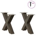 vidaXL Nohy konferenčného stolíka v tvare X, 2 ks, prírodná oceľ, 60 x (42-43) cm, oceľ