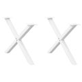 vidaXL Nohy konferenčného stolíka v tvare X, 2 ks, biele, 70 x (42-43) cm, oceľové