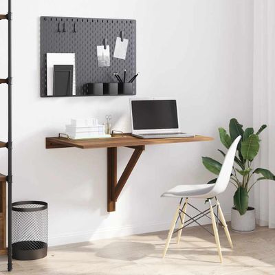 vidaXL Skladací nástenný stôl hnedý dub 100x60x56 cm spracované drevo