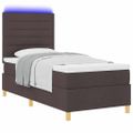 vidaXL LED box s pružinami Tmavohnedá 100 x 200 cm látka