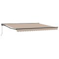vidaXL Rám markízy Béžová 400 × 300 cm Polyester s PU povrchom