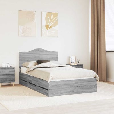 vidaXL Rám postele Sivá Sonoma 120 x 190 cm Inžinierske drevo