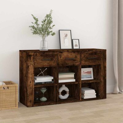 vidaXL Komoda dymový dub 100x30x59,5 cm spracované drevo
