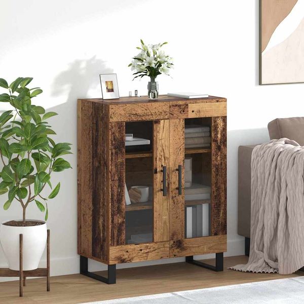vidaXL Servírovacia skriňa Staré drevo 69,5 x 34 x 90 cm