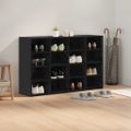 vidaXL Skriňa na topánky 103 x 30 x 67 cm Kompozitné drevo Čierny dub