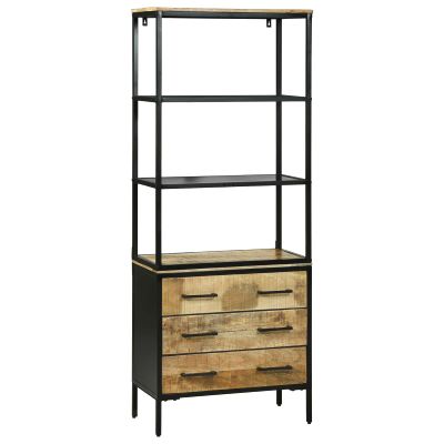 vidaXL Highboard Hnedá 70 x 35 x 180 cm Masívne mango drevo