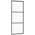 vidaXL Posuvné dvere s kovaním ESG sklo a hliník 76x205 cm