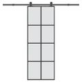 vidaXL Posuvné dvere s kovaním 76x205 cm ESG sklo a hliník