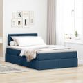vidaXL Postel s úložným prostorem a matrací Modrá 120 x 200 cm Zamat