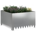 vidaXL Obrubník trávnika 4 ks 60 x 60 x 35 cm Oceľ Strieborná