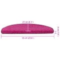 vidaXL Schodové rohože 30 ks 65x21x4 cm ružové polkruhové veľké
