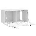 vidaXL Nástenná TV skrinka Biela s vysokým leskom 59,5 x 31 x 30 cm