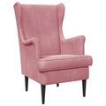 vidaXL Kreslo Ružová Zamat