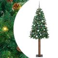 vidaXL Úzky vianočný stromček s 300 LED-i so stojanom Zelená 180 cm