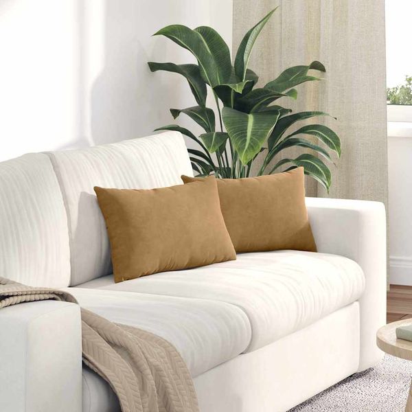 vidaXL Vankúše na pohovku 2 pcs Hnedá 50 x 30 cm Kordúrová tkanina