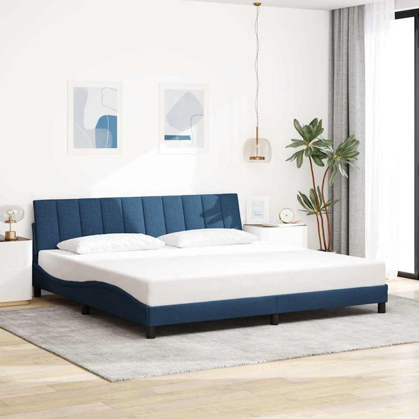 vidaXL Rám postele bez matraca Hanko modrá 200x200 cm látka