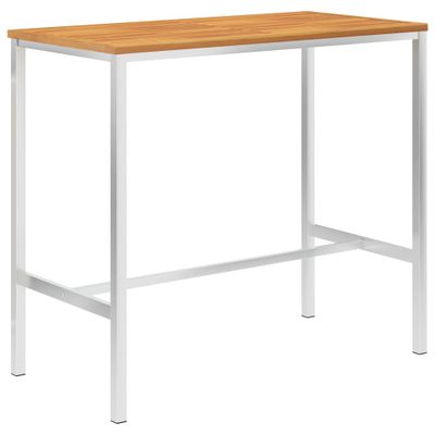 vidaXL Barový stôl 120x60x105 cm akáciový masív a nehrdzavejúca oceľ