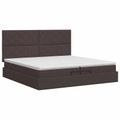 vidaXL Polohovací postel s matrací Tmavohnedá 200 x 200 cm Látka
