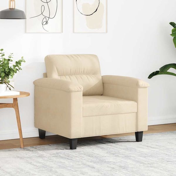 vidaXL Kreslo krémové 60 cm mikrovláknová látka