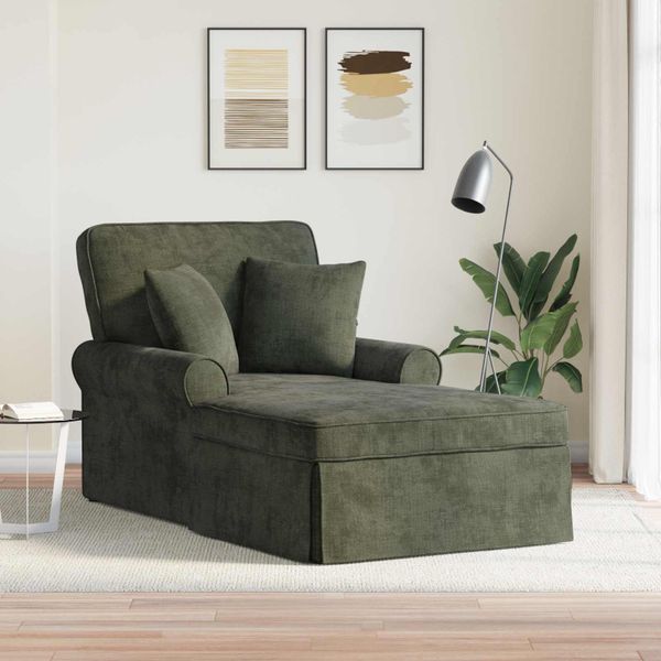 vidaXL Pufa s sukňou s vankúšom Zelená 157 x 91 x 91 cm ARES