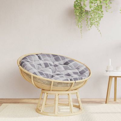 vidaXL Okrúhly vankúš sivý károvaný Ø 100 x 11 cm oxfordská látka