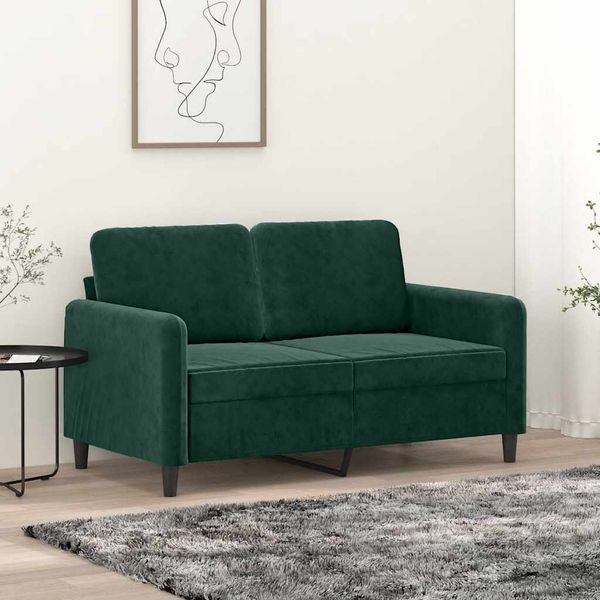 vidaXL 2-miestna pohovka tmavozelená 120 cm zamat