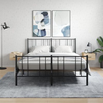 vidaXL Nástenné nočné stolíky 2 ks dub sonoma 35x35x20 cm