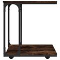 vidaXL Bočný stolík s kolieskami dymový dub 50x35x55,5 cm sprac. drevo