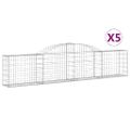 vidaXL Oblúkový gabionový kôš 5 ks 300x30x60/80 cm pozinkované železo