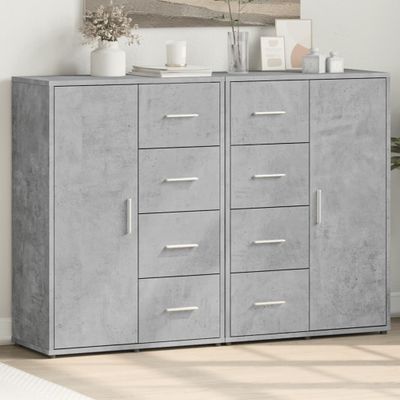 vidaXL Komody 2 ks betónovosivé 60x31x84 cm kompozitné drevo