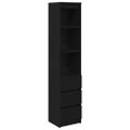 vidaXL Highboard Black Oak 37,5x35x180 cm Engineered Wood