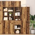 vidaXL Highboard Staré drevo 45 x 42,5 x 185 cm Kompozitné drevo