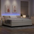 vidaXL LED box s pružinami Krémová a biela 200 x 200 cm