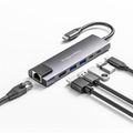 USB adaptérov 6v1 Kruger&Matz KM0391.2 (HUB) typ C na HDMI/2x USB3.0/2x USB typ C/RJ45