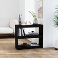 vidaXL Knižnica/deliaca stena čierna 80x30x71,5 cm masívna borovica