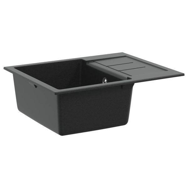 vidaXL Drez Čierna 620 x 500 mm 80% Kvárc a 20% Živica