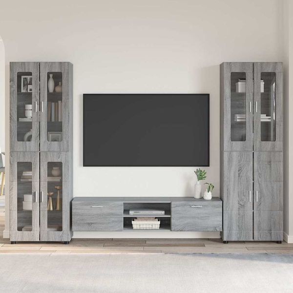 vidaXL Zostava TV skriniek FLORIN 3 pcs Sivý Sonoma Kompozitné drevo