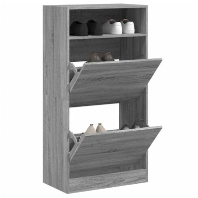 vidaXL Botník sivý dub sonoma 60x34x116 cm spracované drevo