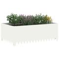 vidaXL Obrubník trávnika 4 ks 100 x 60 x 35 cm Oceľ Biela