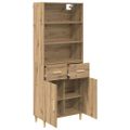 vidaXL Highboard Remeselný dub 69,5 x 34 x 180 cm Kompozitné drevo